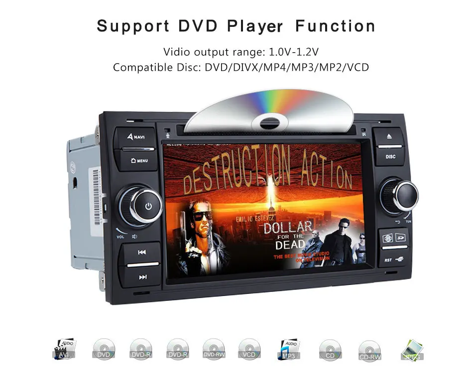 Cheap 2 din Android 8.1 Car DVD Player Multimedia For Ford Fiesta Ford Focus 2 Mondeo 4 C-Max S-Max FusionTransit Radio GPS Navigation 17