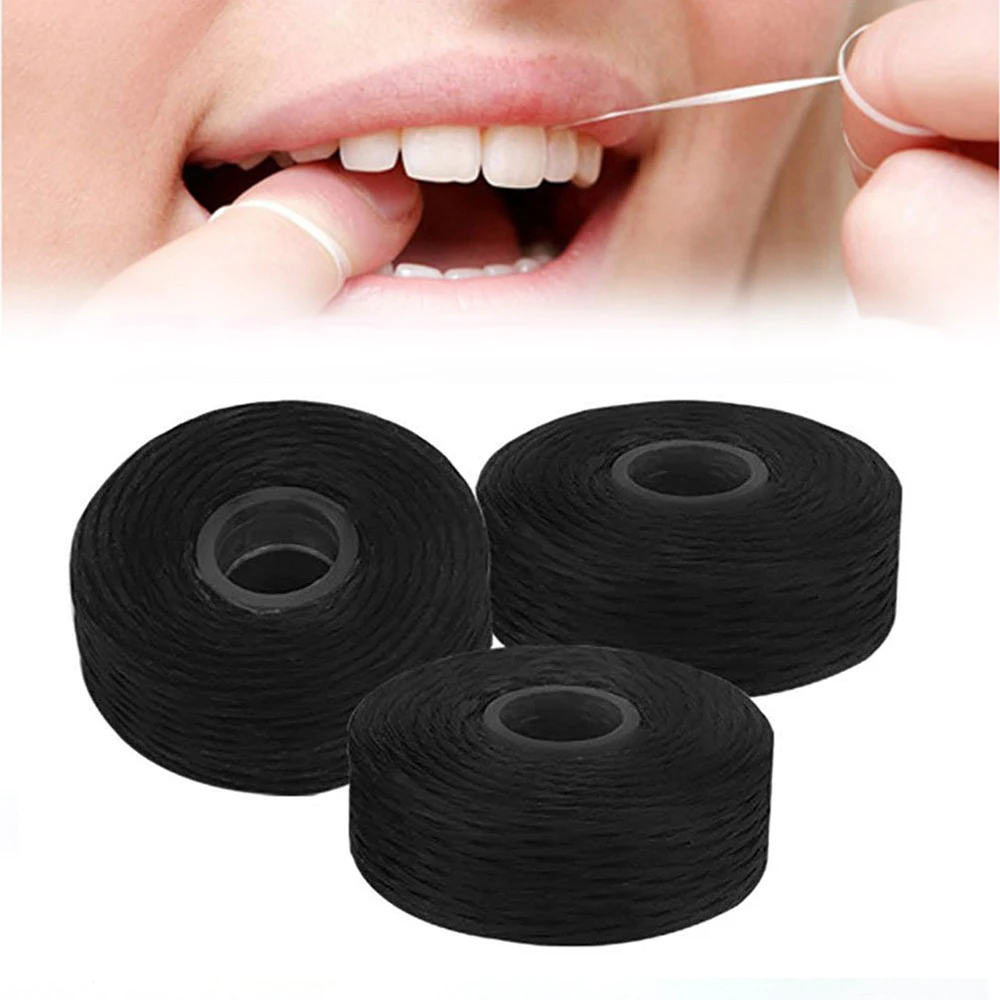 

50M Bamboo Charcoal Dental Flosser Built-In Spool Wire Toothpick Flosser Dental Floss Replacement Core Mint Flavor