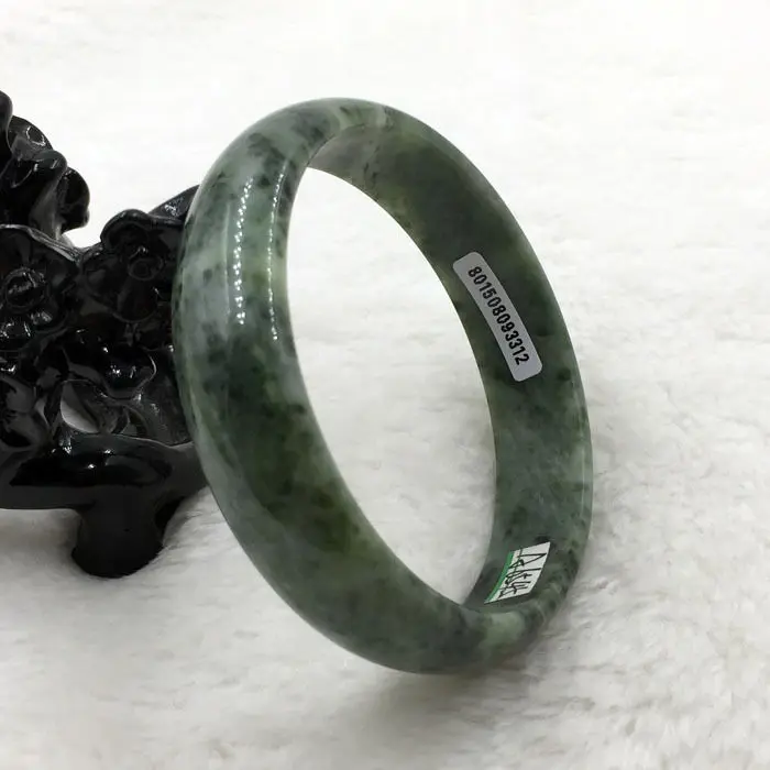 

61mm Certified Grade A Genuine Natural Green Dushan stone Bangle Bracelet 3312