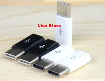 

Free Ship 100pcs Nice Bag Package Black White USB 3.1 Type C Male to Micro USB Female Adapter Converter Connector Support OTG