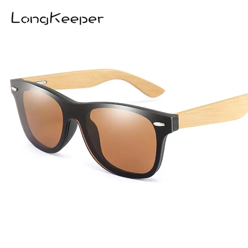 Большие солнцезащитные очки LongKeeper из дерева и бамбука роскошные брендовые