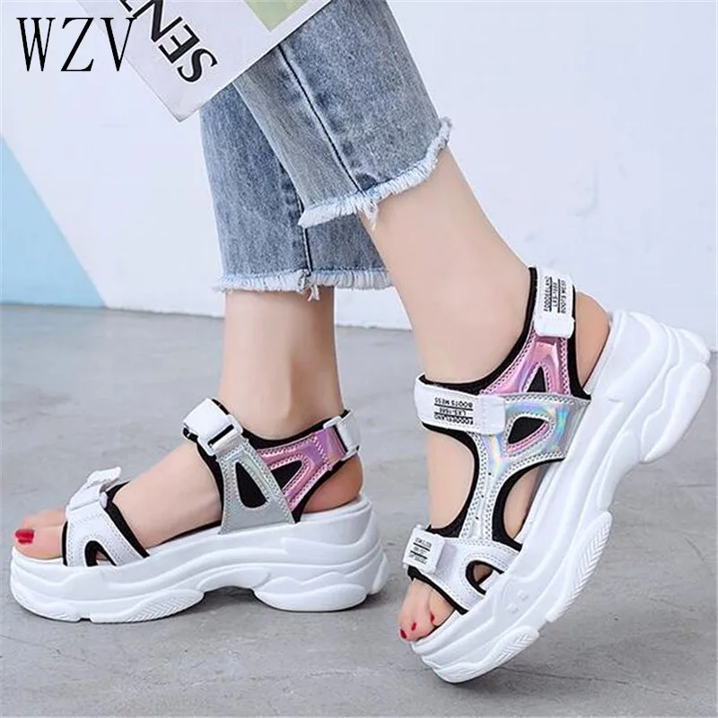 

2019 New Fashion Women Sandals Spring Summer Platform Sandal Shoes Woman Peep Toe Leather Beach Casual Sandalias Mujer E831