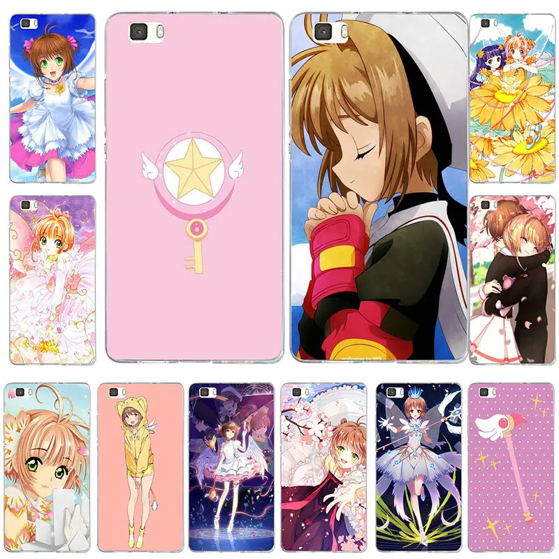 Мягкие Аксессуары чехол для телефона Huawei P8 P9 P10 P20 Mate 10 Pro Y5 Y6 II Y7 Honor 6X7X9 Lite Sakura Card Captor
