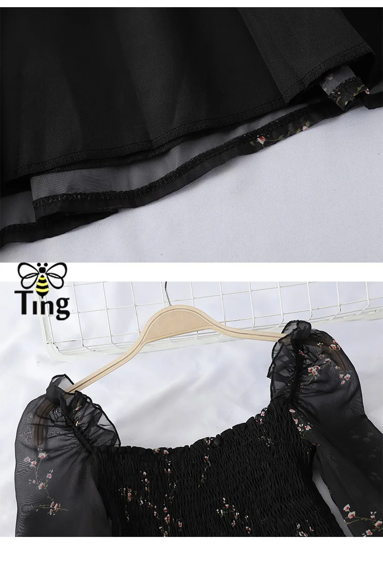 Tingfly Sweety консервативный Стиль Цветочный мини платье сексуальное с вырезом
