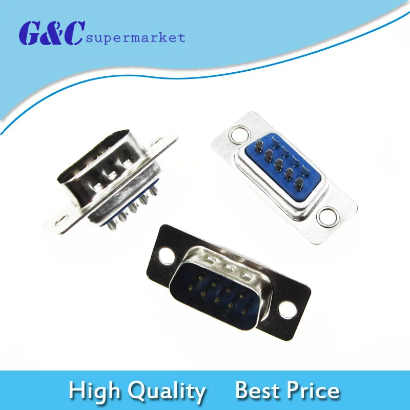 

10PCS VGA Male Plug DB9 9P D-SUB 2 Rows Solder Type Connector Socket PC