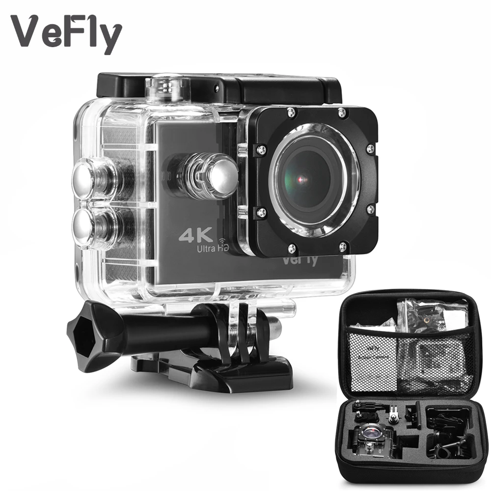Водонепроницаемая Спортивная Экшн камера VeFly экран 2 0 дюйма Wifi 1080P 4K черная