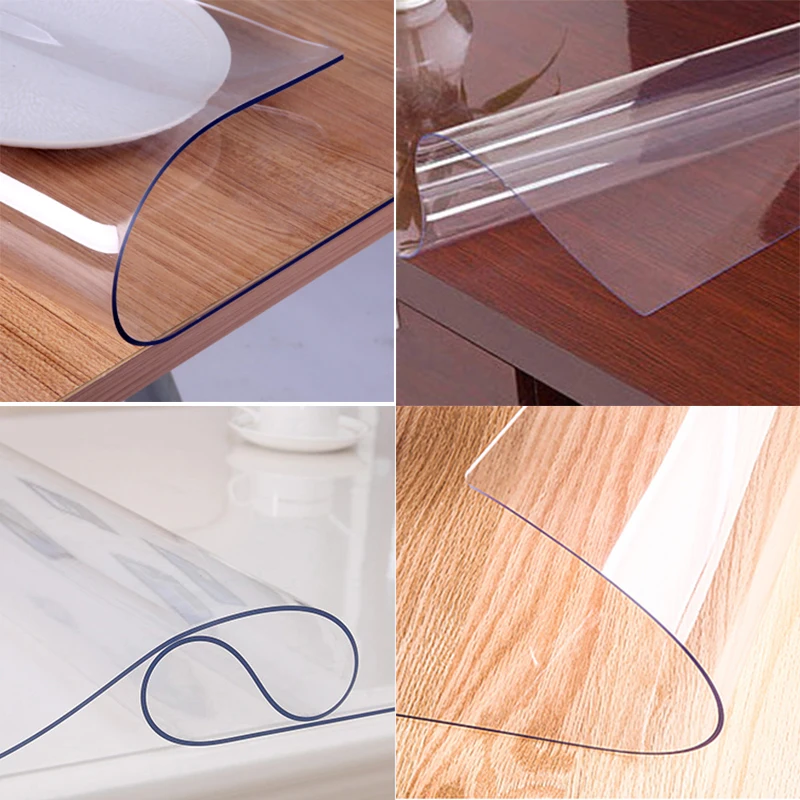 PVC Transparent Waterproof Tablecloth Home Table Cover Kitchen Oilcloth Soft Glass for Wedding Party