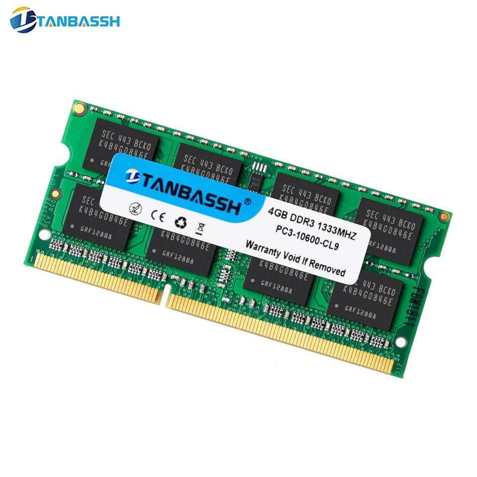 Tanbassh Sodimm оперативной памяти 1,5 в ноутбука DDR3 2 ГБ/4 ГБ/8 ГБ DDR3 PC3 10600 1333 МГц DDR3 PC3 12800 1600 МГц 204pin