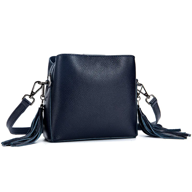 

Casual Fashion Women Shoulder Bag Genuine Leather Mini Tassel Bags Simple Design Multi-layer Messenger Bag Bolsa Feminina