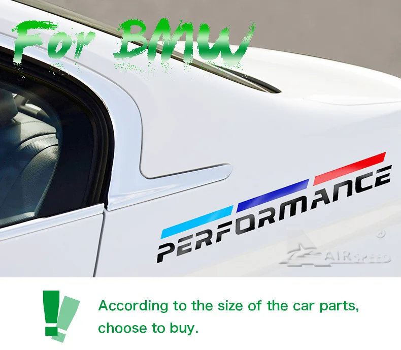 Airspeed Car Stickers M Performance Auto Sticker Rear Side decal Accessories for BMW E46 F30 E90 E60 F20 F10 E36 E39 E87 E70 G30 (1)