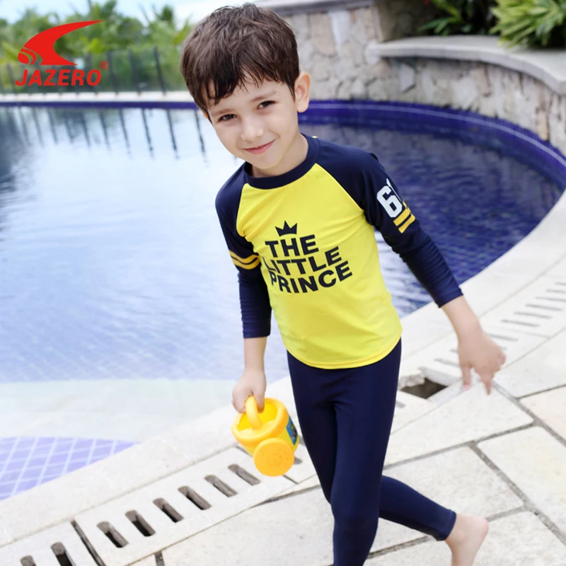 

JAZERO Children's Two Piece Swimming Clothes Boys Sports Suits Letter Pattern Pattern Swimwear For Kids Boys Swimsuit