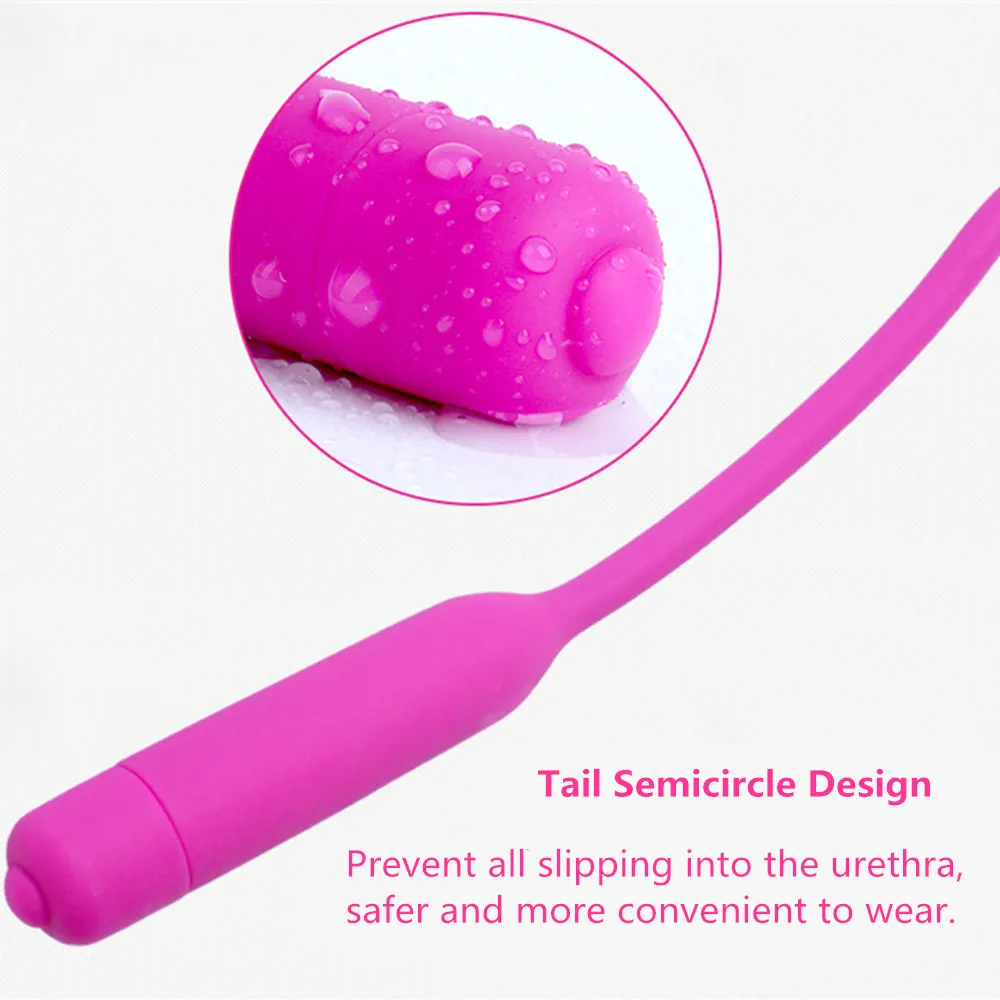 Male Penis Plug 10 Speed Vibrator Urethral Dilator Sounding Rod Silicone Electric Massager Adult Sex Toys for Men Masturbator (5)