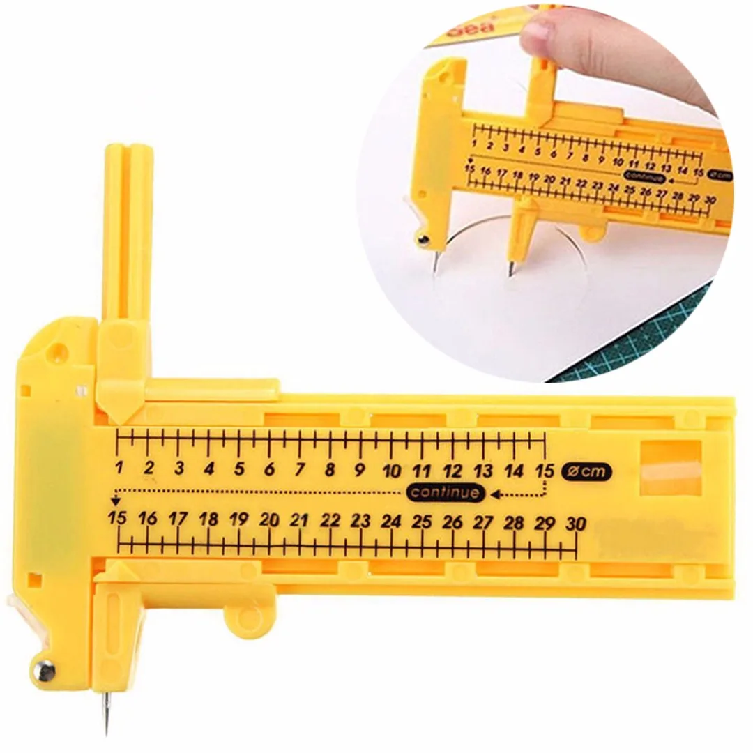 DWZ  New Paper Leather Compass Circle Cutter 1-30cm + 6pcs Spare Blades + 3pcs Leads