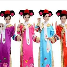 3 шт. шляпа+ шарф плюс размер династии Цин костюм, китайский, традиционный платье принцессы с шляпой Китайский народный танец