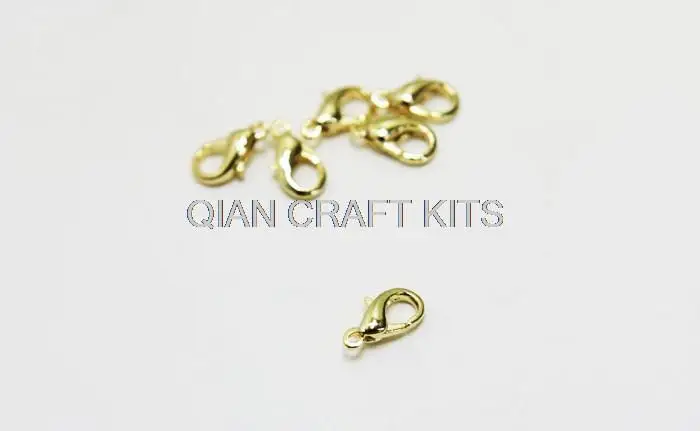 600pcs Gold,silver,antique bronze,hematite, rose gold Lobster Clasps Alloy 12x6mm mixed colors zinc alloy nickle free