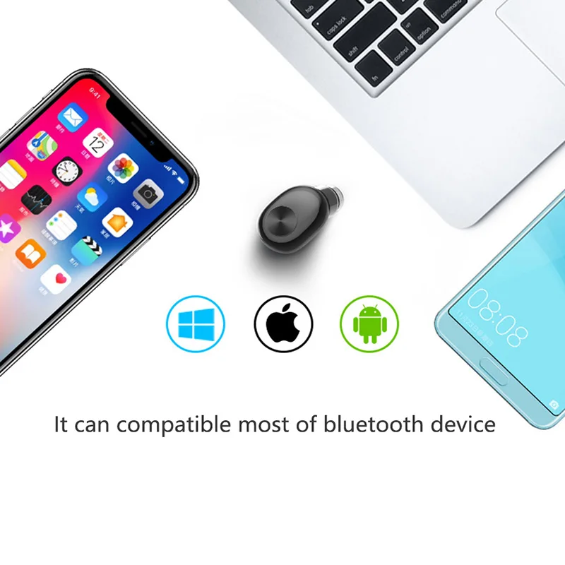 Новые невидимые беспроводные Bluetooth наушники, мини Bluetooth гарнитура, Беспроводная для телефона с 700 мАч зарядным устройством, портативная