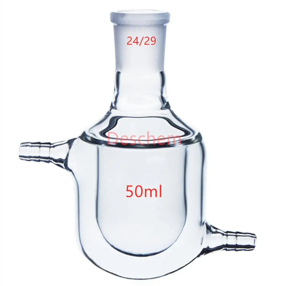 50ml,24/29,Single Neck,Jacketed Glass Flask,Reaction Bottle,Laboratory ...