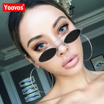 

Yoovos 2019 Vintage Sunglasses Women Alloy Mirror Glasses Lady Classic Retro Metal Sun Glasses Mirror Oculos De Sol Gafas