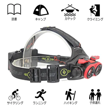 

Rechargeable Headlight Zoom Headlamp Head Light Flashlight 2x XM-L T6 LED with 18650 Battery + USB Charging Cable