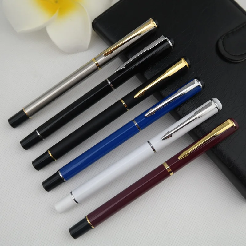 

10pcs/lot Black metal pen gift gold pen body water refill pen can be customized logo