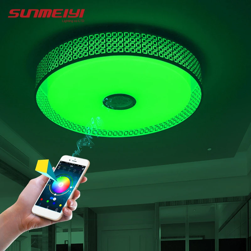 Современные светодиодные потолочные светильники RGB для кухни с Bluetooth динамиком и
