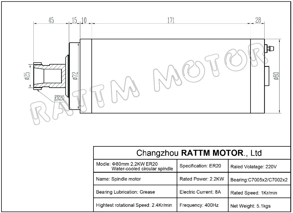 [Акция на Украину] 2.2KW мотор шпинделя с водяным охлаждением+ 2.2KW VFD инвертор и 80 мм зажим и водяной насос и труба и Цанга для фрезерного станка с ЧПУ