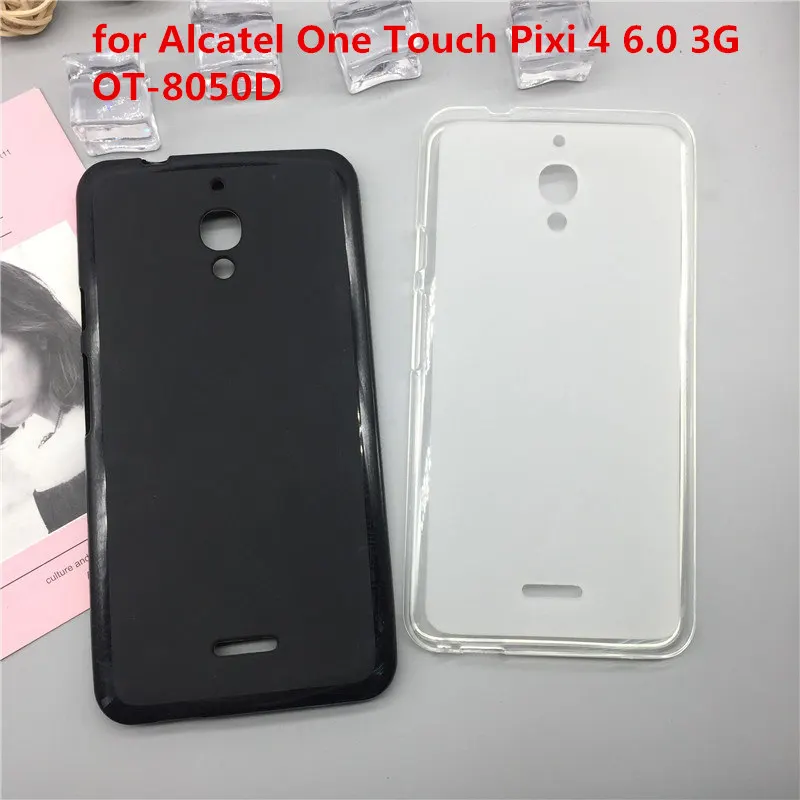 Мягкий силиконовый чехол для телефона для Alcatel One Touch Pixi 4 6,0 3g OT-8050D, Роскошный чехол из ТПУ с полным покрытием, черный чехол s Coque