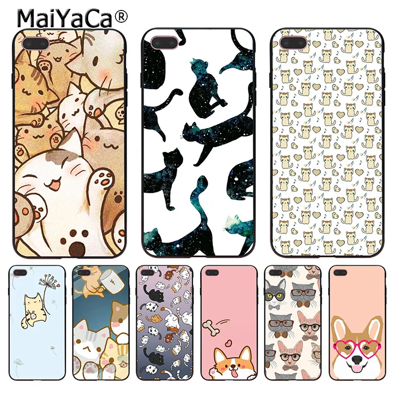 

MaiYaCa Korean cute cartoon cat, dog Newest Super Cute Phone Cases for iphone 11 pro X 66S 7 7plus 8 8Plus 4 4S 5S XS XR XS MAX
