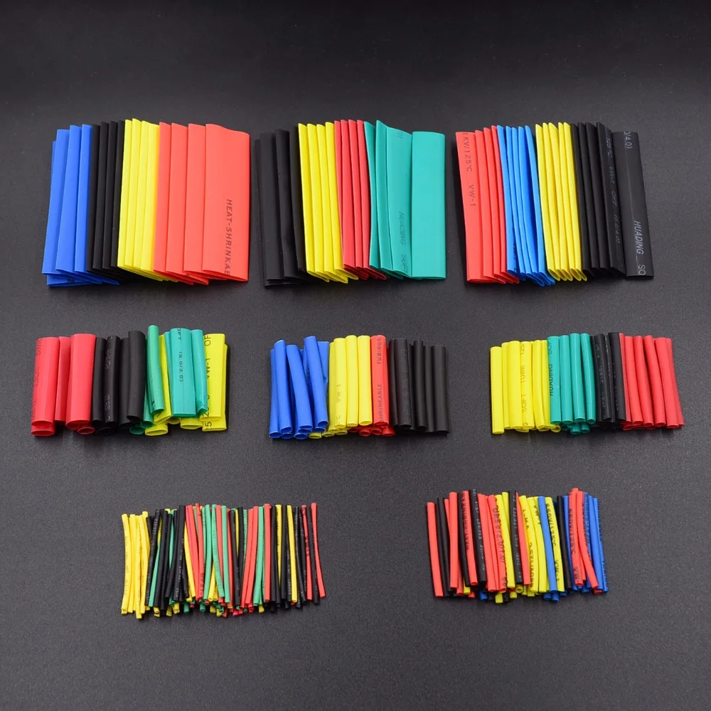 

328pcs Mixed color 2:1 Polyolefin Heat Shrink Tubing Tube Sleeve Wrap Wire Set 8 Size