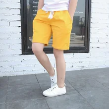 Famli/ г. Детские летние повседневные брюки детские однотонные штаны для маленьких мальчиков, свободные шорты 110-170 см