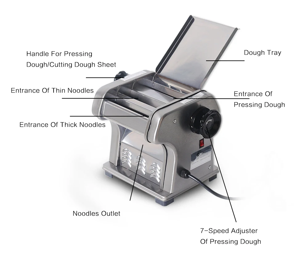 0,5-3 мм электронная машина для макаронных изделий, машина для лапши, резак для спагетти, для бытовой, коммерческой, мощностью 100 Вт, 5 кг/ч, для кухни