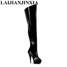 LAIJIANJINXIA/ г.; женская обувь; сезон весна-осень; женские пикантные ботинки с открытым носком для ночного клуба; Платформа 5 см; женские танцевальные туфли на тонком каблуке 15 см