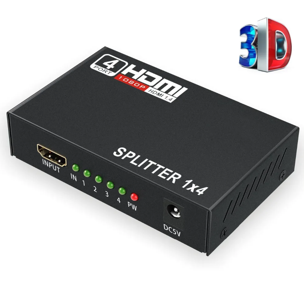 HDMI сплиттер 1X2/1X4/1X8 Ultra HD 4K Full HD 1080P сплиттер HDMI 1 в 2/4/8 выход видео сплиттер для DVD HD tv PS3 Xbox