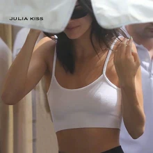 Женский Тощий топ с бретельками, ребристый топ на бретельках с ложкой сзади