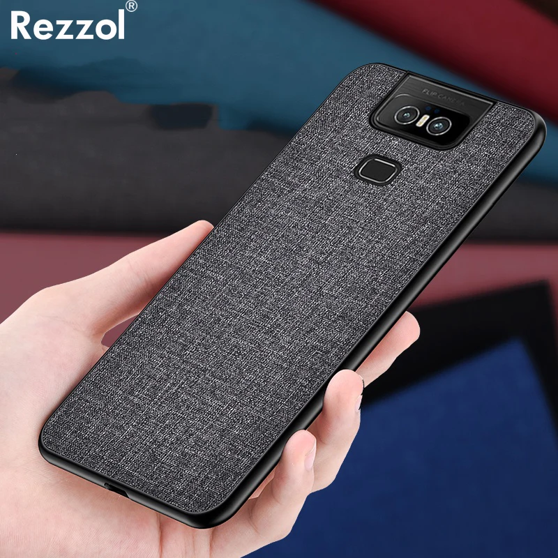 

Cloth Hard PC Case For Asus Zenfone 6 ZS630KL Case Soft TPU Bumper Back Cover For Asus Zenfone 6Z Simple Shokcproof Case Coques