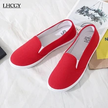 Большие размеры 36-42; парусиновые Лоферы без застежки на плоской подошве; женская красная обувь для бега; белая спортивная обувь; женские кроссовки; chaussures femme tenis