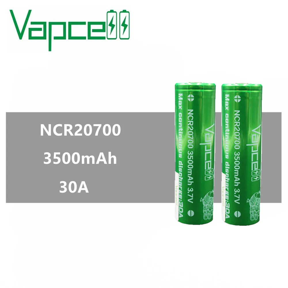 2 шт. vapcell NCR20700 мод 3500 мАч 20700 Батарея разрядка 30 А высокий слив перезаряжаемая