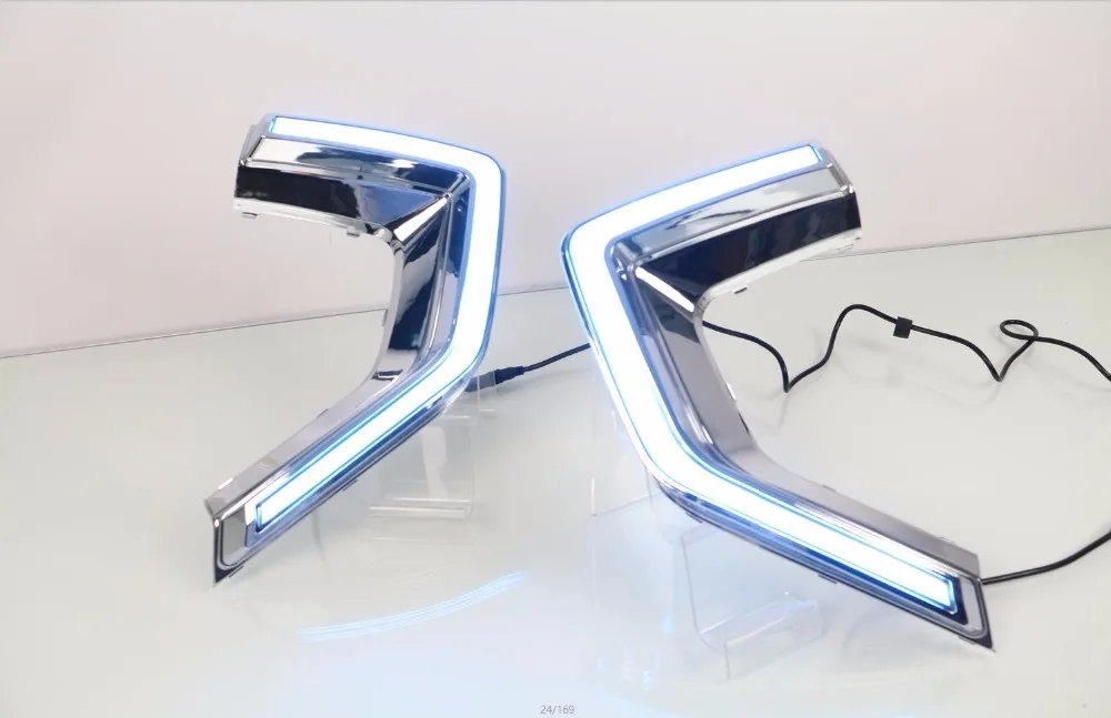 EOsuns led drl дневного света для пульт mg GS- с желтыми поворотниками+ диммер и синий Ночной свет для бега