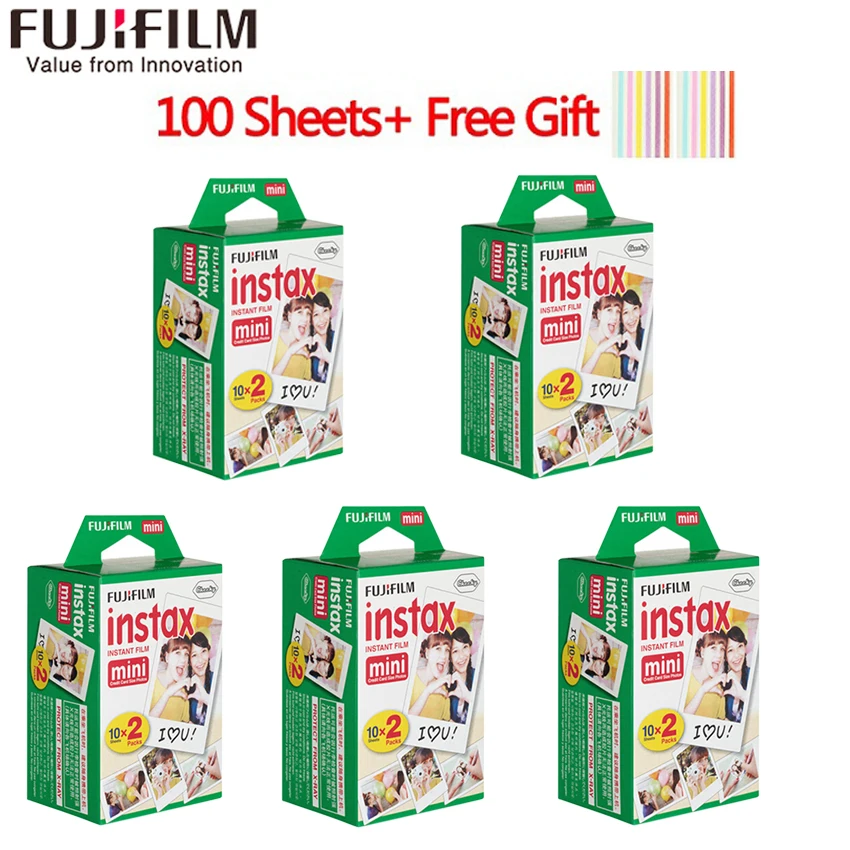 20-100 Sheets Fuji Fujifilm instax mini 9 films white Edge 3 Inch wide film for Instant Camera mini 8 9 7s 25 50s 90 Photo paper