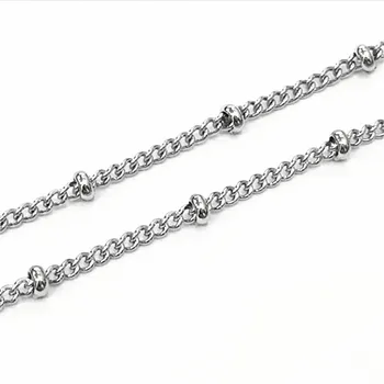 

Wholesale Necklace Sterling Silver O link Chain Necklace Beads Chain White Gold Plated 925 Silver Strand Clavicle Necklace Women