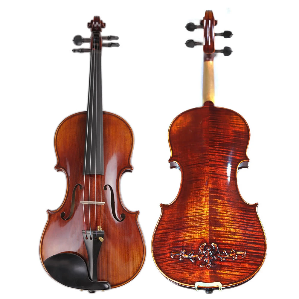 

Naturally Flamed Customized Antique Violin Master Hand-made Carved Maple Violin Viola 4/4 Violino w/ Full Accessories