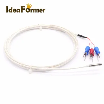 

1pc PT100 Temperature Sensor M4*30 1500mm length and with Germany chip 3 wires with terminal connecter for 3D printer
