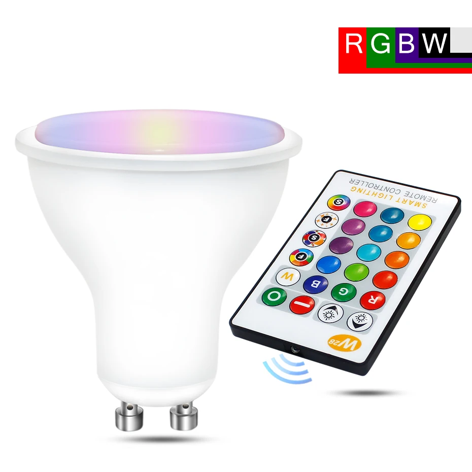 Точечная светодиодная лампочка RGB GU10 8 Вт RGBW RGBWW 220 В 110 прожектор светодиодные