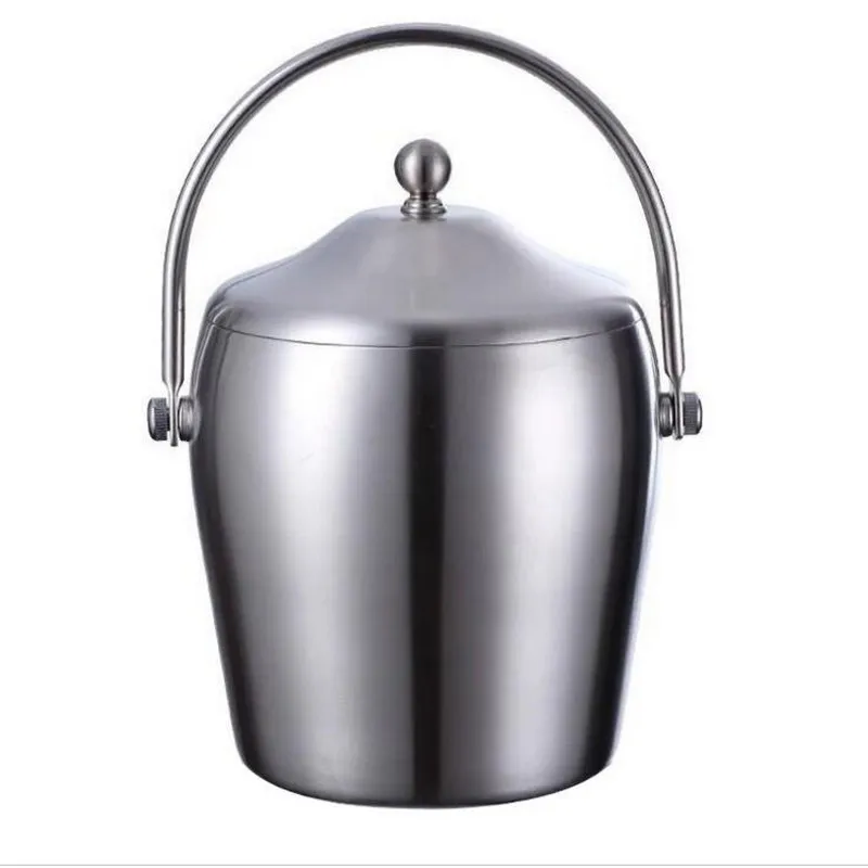 Stainless steel beer ice bucket with lid wine champagne bucket bar KTV