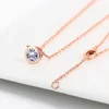 Collier pendentif rond en or Rose zircon cubique 1 carat, couleur or Rose, bijoux chauds pour femmes et filles N388 N453 N454 ► Photo 3/6