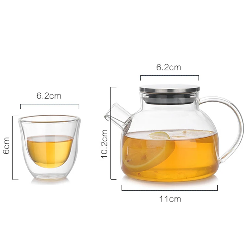 Kopen Hittebestendige Glazen Theepotten Puer Waterkoker Koffie Glas Maker Handig Office Tea Pot Hittebestendig Theepot met Kop