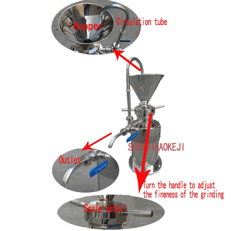 JMF-120 пищевая коллоидная мельница шлифовальная машина 380 В соевый разветвленный режим коллоидная мельница из нержавеющей стали домашняя ультратонкая флюид