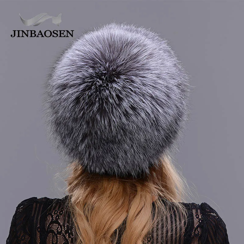 2018New mujeres invierno ruso piel moda piel real sombrero Piel de visón natural zorro tejido lana esquí sombrero caliente oreja protección de sombrero - 6