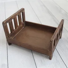 Accesorio de fotografía de cama rústica para recién nacido, hecha a mano cama de madera, accesorio de cuenco de Estilo Vintage para bebé