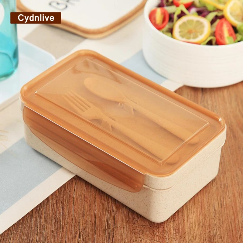 2018 New Wheat Straw Tableware Boxes Lunch Box Student Portable Food
